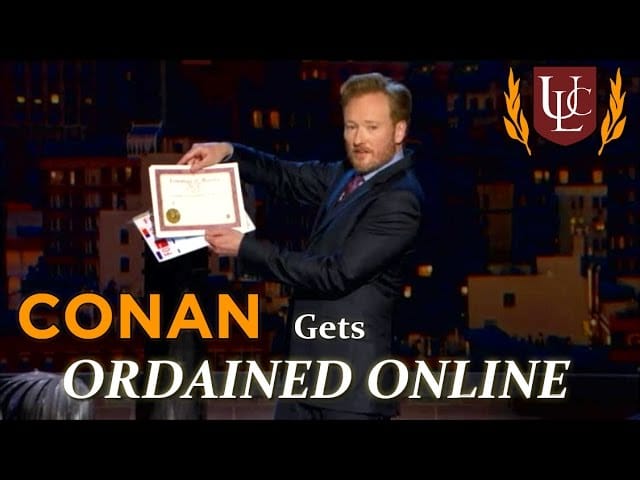 Watch Conan O'Brien get ordained!